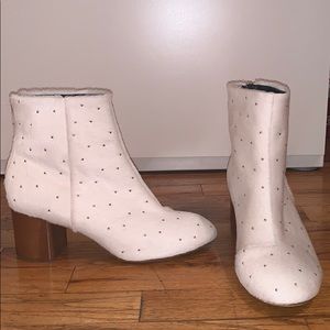 NEW studded Rag & Bone white calf hair boots sz 37